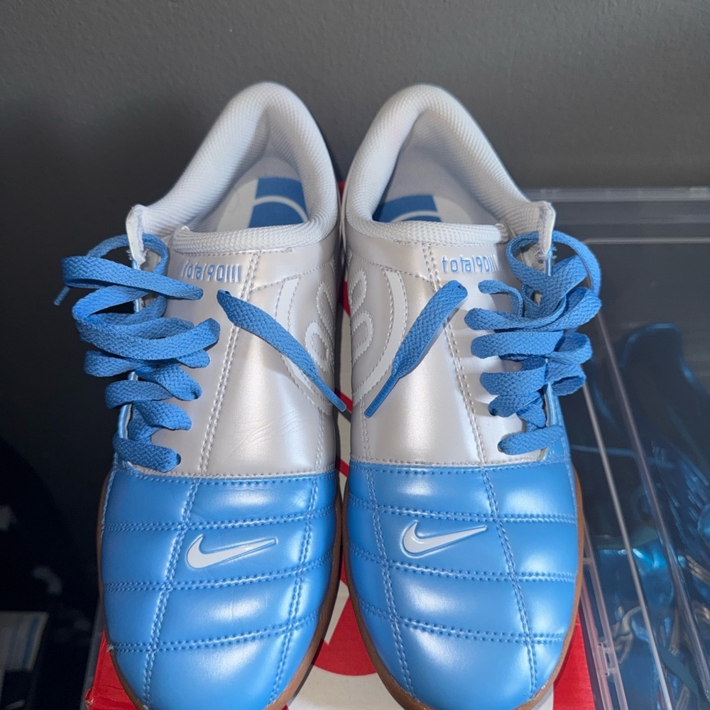Nike Total 90 Blue and White Cleats